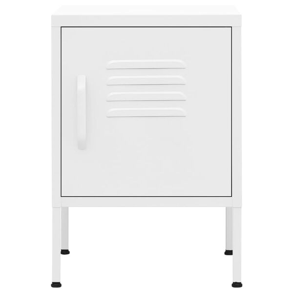 vidaXL Tables de chevet 2 pcs Blanc 35x35x51 cm Acier