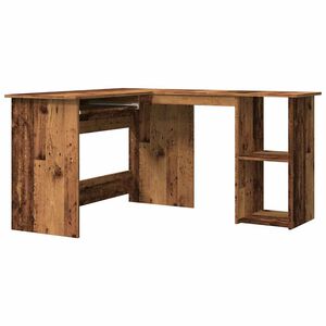 vidaXL Bureau d'angle vieux bois 120x140x75 cm bois d'ing&eacute;nierie