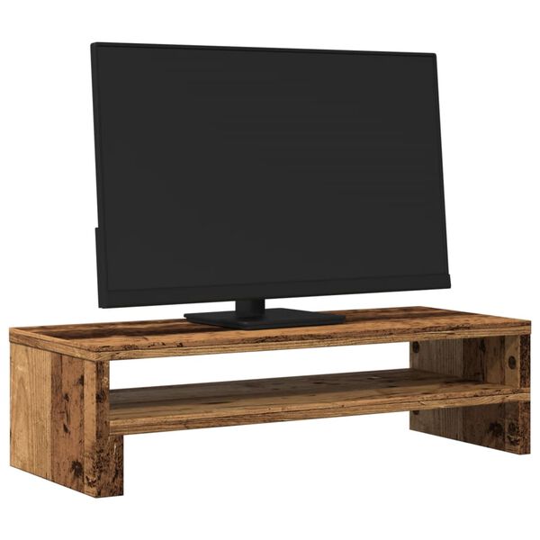 vidaXL Support de moniteur vieux bois 54x22x15 cm bois d'ingénierie