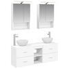vidaXL Ensemble d'armoire de salle de bain 5 pcs Blanc