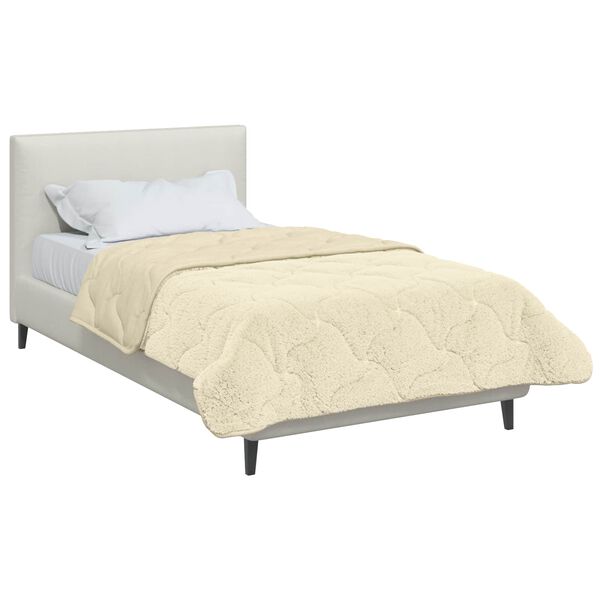vidaXL Duvet d'&eacute;t&eacute; simple Matelass&eacute; Cr&egrave;me 155 x 200 cm