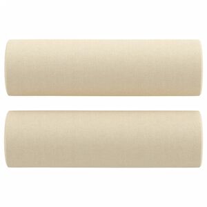 vidaXL Coussins d&eacute;coratifs lot de 2 Cr&egrave;me &Oslash;15x50 cm Tissu