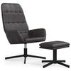 vidaXL Chaise de relaxation avec repose-pied Noir brillant Similicuir