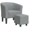 vidaXL Chaise cabriolet avec repose-pied gris clair tissu