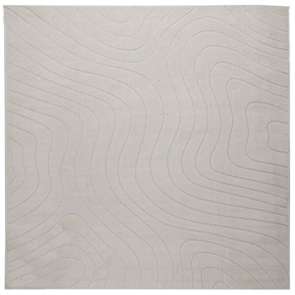 vidaXL Tapis de surface Carr&eacute; HUARTE Cr&egrave;me 240 x 240 cm Polyester