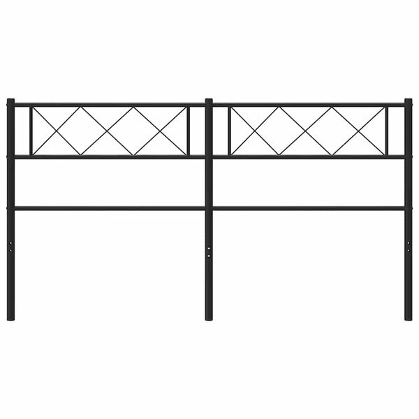 vidaXL T&ecirc;te de lit de remplacement m&eacute;tal noir 135 cm