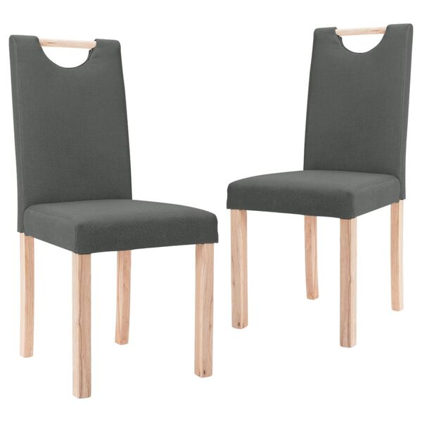 vidaXL Chaises &agrave; manger lot de 2 gris fonc&eacute; tissu