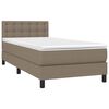 vidaXL Sommier &agrave; lattes de lit avec matelas LED Taupe 90x190 cm Tissu