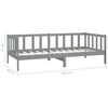 vidaXL Lit de repos avec matelas 90x200 cm Gris Bois de pin massif