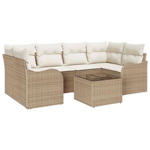 vidaXL Ensemble de canap&eacute; de jardin Beige 55 x 55 x 37 cm polyrotin