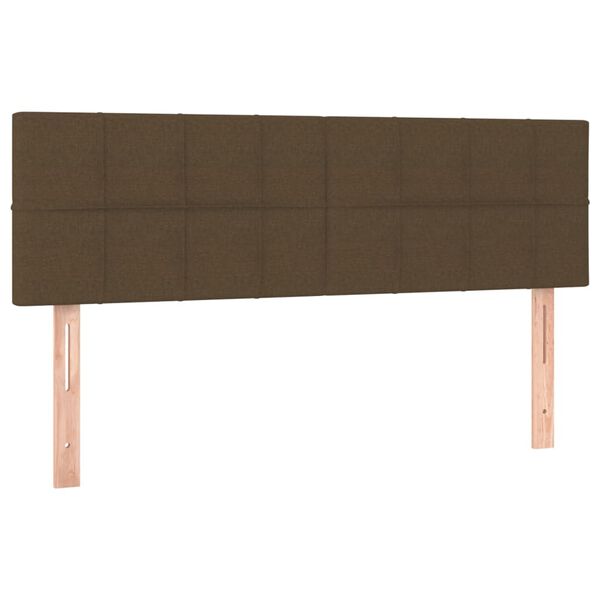 vidaXL T&ecirc;te de lit &agrave; LED Marron Fonc&eacute; 144x5x78/88 cm Tissu