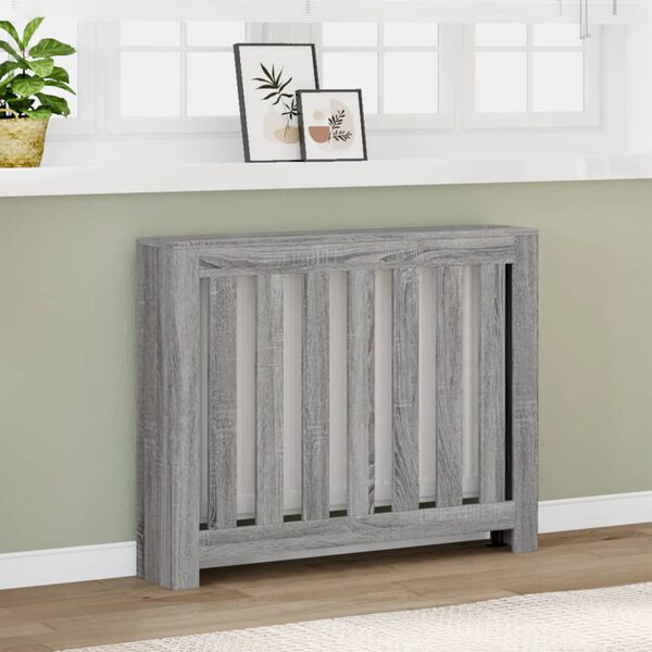 vidaXL Cache-radiateur sonoma gris 104x20x82 cm bois d'ing&eacute;nierie