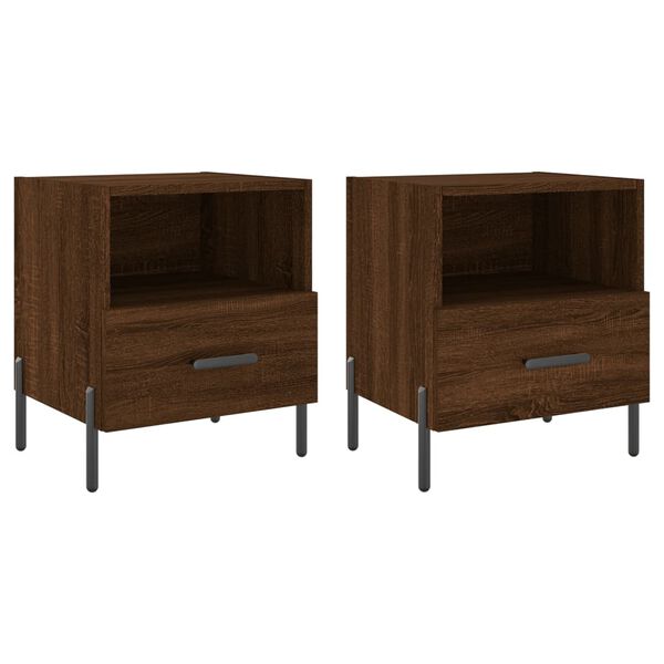 vidaXL Tables de chevet 2 pcs ch&ecirc;ne marron 40x35x47,5 cm