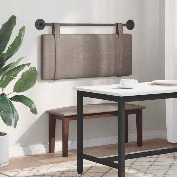 vidaXL T&ecirc;te de lit suspendue Uni Gris 110 x 55 x 5 cm PU antique