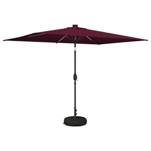 vidaXL Parasol de jardin avec lumi&egrave;res LED et base 2 x 3 m Polyester