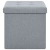 vidaXL Tabourets de rangement pliables lot de 2 gris clair Faux lin