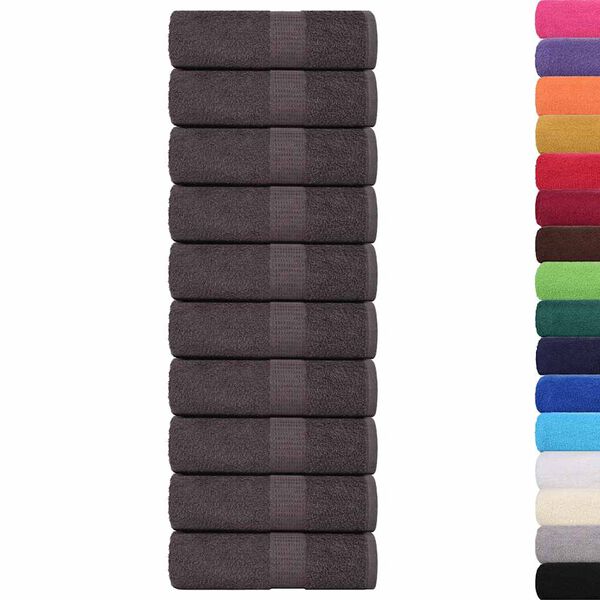 vidaXL Serviettes de toilette FROGN 50 pi&egrave;ces Anthracite 30x30 cm 360 g/m&sup2;