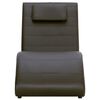 vidaXL Chaise longue avec coussin Marron Similicuir