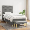 vidaXL Sommier &agrave; lattes de lit et matelas Gris fonc&eacute; 90x190 cm Tissu