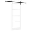 vidaXL Porte coulissante Blanc 83 x 211 cm Bois de pin massif et verre