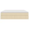 vidaXL Lit avec rangement et matelas Cr&egrave;me 180 x 200 cm Polyester