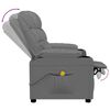vidaXL Fauteuil de massage Gris Similicuir