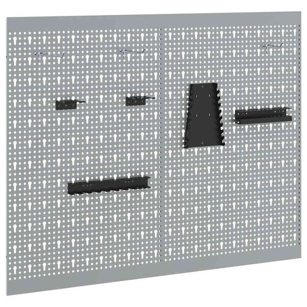 vidaXL Panneau mural à outils 2 pcs Gris 100 x 1 x 80 cm