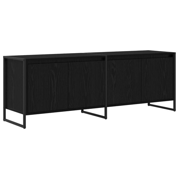 vidaXL Meuble TV Ch&ecirc;ne noir 140 x 36 x 49.5 cm Bois d'ing&eacute;nierie