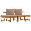 vidaXL Banc de jardin avec coussins 2 en 1 bois d'acacia massif