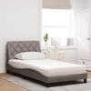 vidaXL Lit avec matelas taupe 100x200 cm tissu