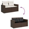 vidaXL Salon de jardin avec coussins 5 pcs marron r&eacute;sine tress&eacute;e