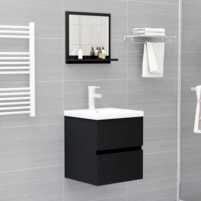 vidaXL Miroir de salle de bain Noir 40x10,5x37 cm Aggloméré