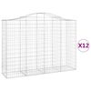 vidaXL Paniers &agrave; gabions arqu&eacute;s 12 pcs 200x50x140/160 cm Fer galvanis&eacute;