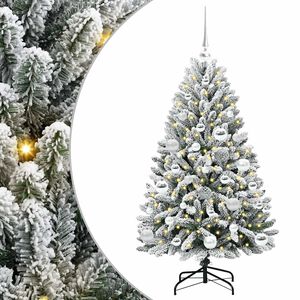 vidaXL Sapin de No&euml;l artificiel Vert et blanc 120 cm PVC et m&eacute;tal