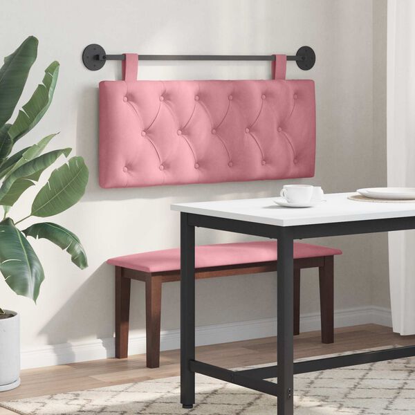 vidaXL T&ecirc;te de lit suspendue Rose 110 x 55 x 7 cm Velours