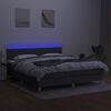 vidaXL Sommier &agrave; lattes de lit et matelas et LED Gris fonc&eacute; 180x200 cm