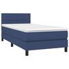 vidaXL Sommier &agrave; lattes de lit avec matelas Bleu 90x190 cm Tissu