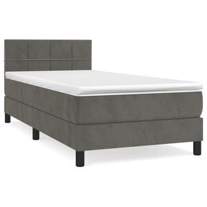 vidaXL Sommier &agrave; lattes de lit avec matelas Gris fonc&eacute; 100x200 cm