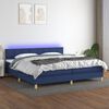 vidaXL Sommier &agrave; lattes de lit et matelas et LED Bleu 200x200 cm Tissu