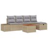 vidaXL Ensemble de canap&eacute; de jardin 6 pc Beige polyrotin