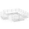 vidaXL Salon de jardin 11 pcs Blanc Bois de pin massif