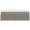 vidaXL Sommier &agrave; lattes de lit avec matelas Taupe 200x200 cm Tissu