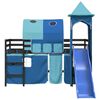 vidaXL Lit mezzanine enfants avec tour sans matelas bleu 90x190 cm