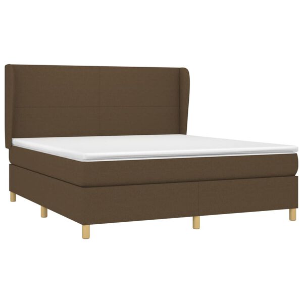 vidaXL Sommier &agrave; lattes de lit avec matelas Marron fonc&eacute; 160x200 cm
