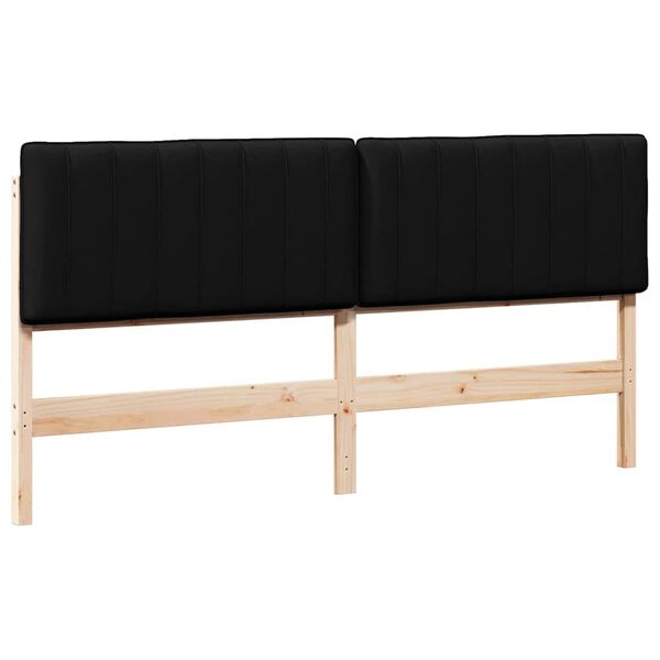 vidaXL T&ecirc;te de lit capitonn&eacute;e Marron et Noir 200 cm Pin massif