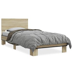 vidaXL Cadre de lit sans matelas ch&ecirc;ne sonoma 75x190 cm