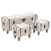 vidaXL Bancs de rangement 3 pcs cr&egrave;me bois massif de sapin et tissu
