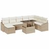 vidaXL Ensemble de Canap&eacute;s 9 pc Beige et cr&egrave;me polyrotin