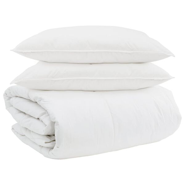 vidaXL Ensemble de Duvet avec oreiller 3 pcs Blanc Plume de canard