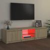 vidaXL Meuble TV avec lumi&egrave;res LED ch&ecirc;ne sonoma 140x40x36 cm